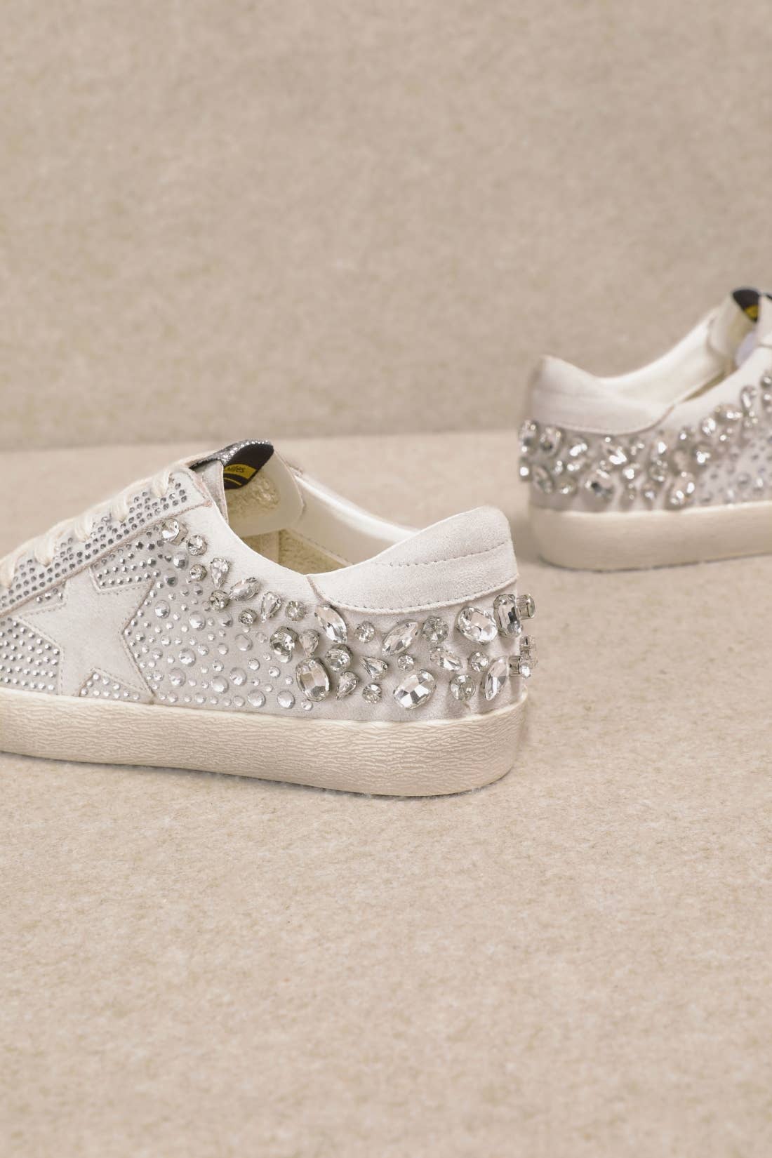 GOLDIE RHINESTONE EMBELLISHED STAR PATCH SNEAKERS