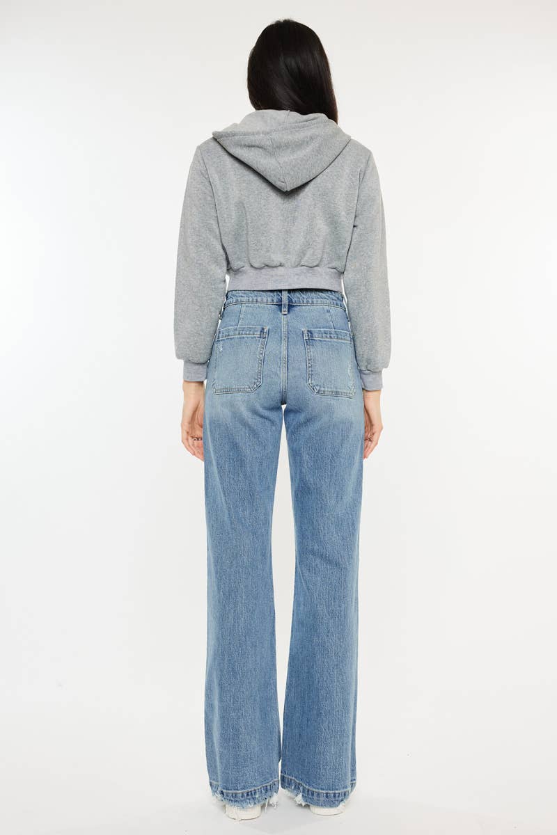 Kan can - high rise wide flare jeans