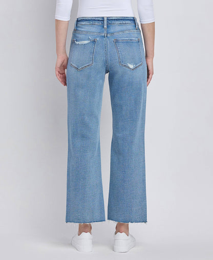 Flying Monkey- HIGH RISE CROP SLIM WIDE JEANS