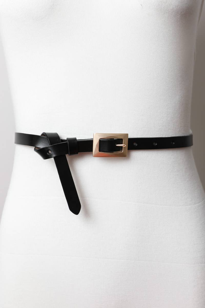Skinny Belt with Gold Buckle