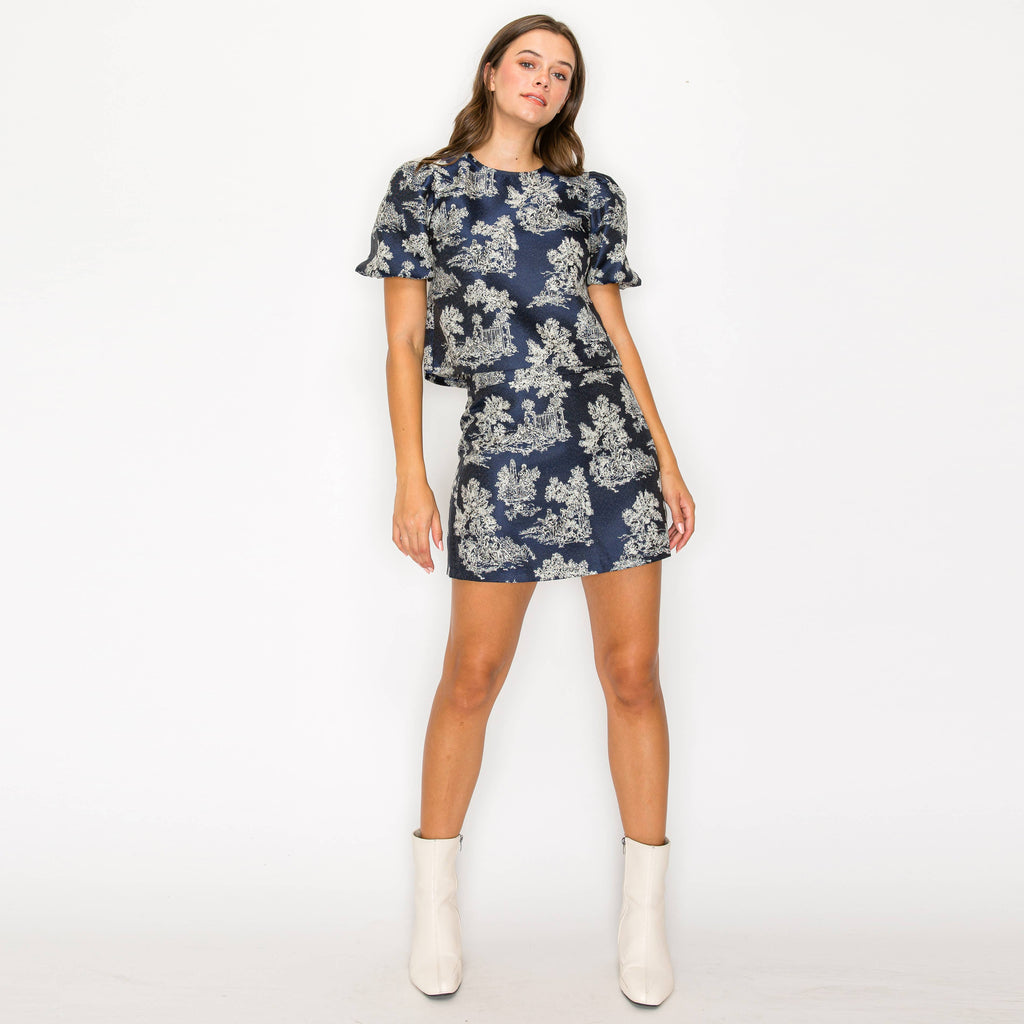 Toile mini skirt