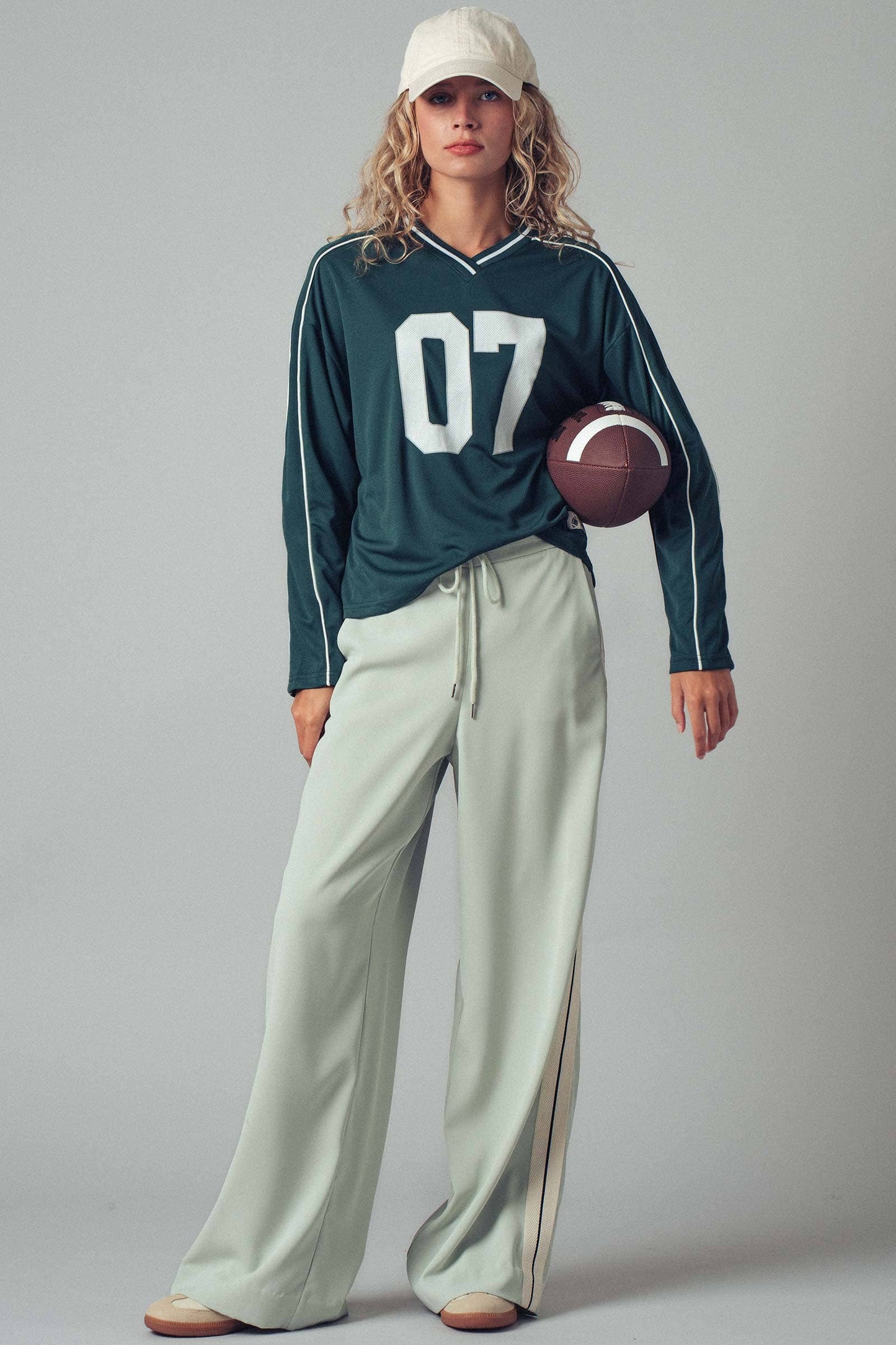 Side Stripe Drawstring Relaxed Statement Lounge Pant