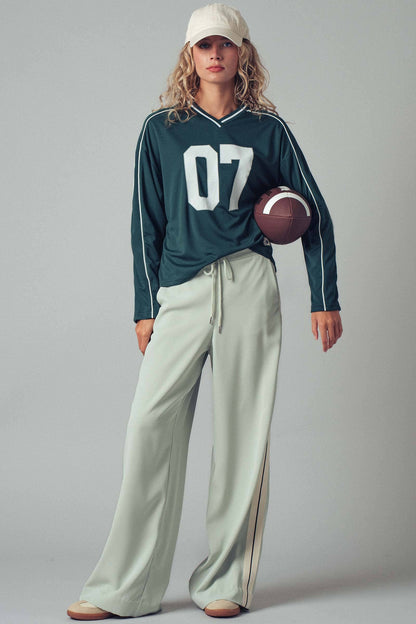 Side Stripe Drawstring Relaxed Statement Lounge Pant