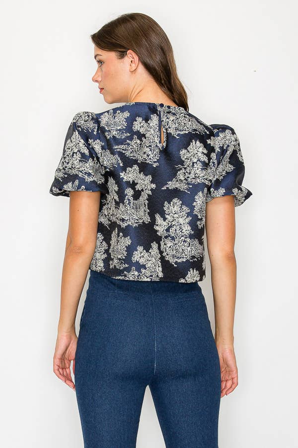 Toile Jacquard pattern top - LWT1800