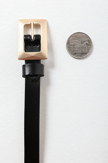 Skinny Belt with Gold Buckle