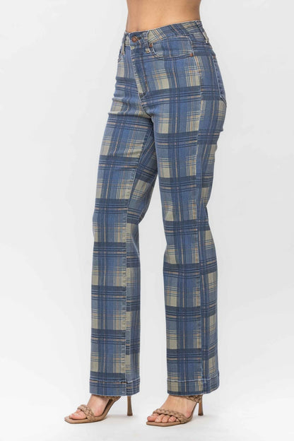 HW Vintage Look Plaid Straight