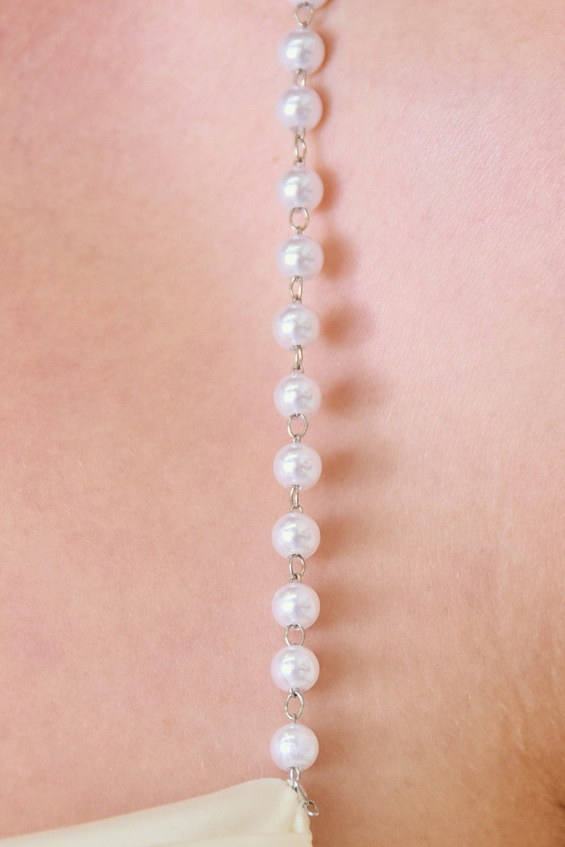 Pearl Strap Cowl Neck Slip Dress