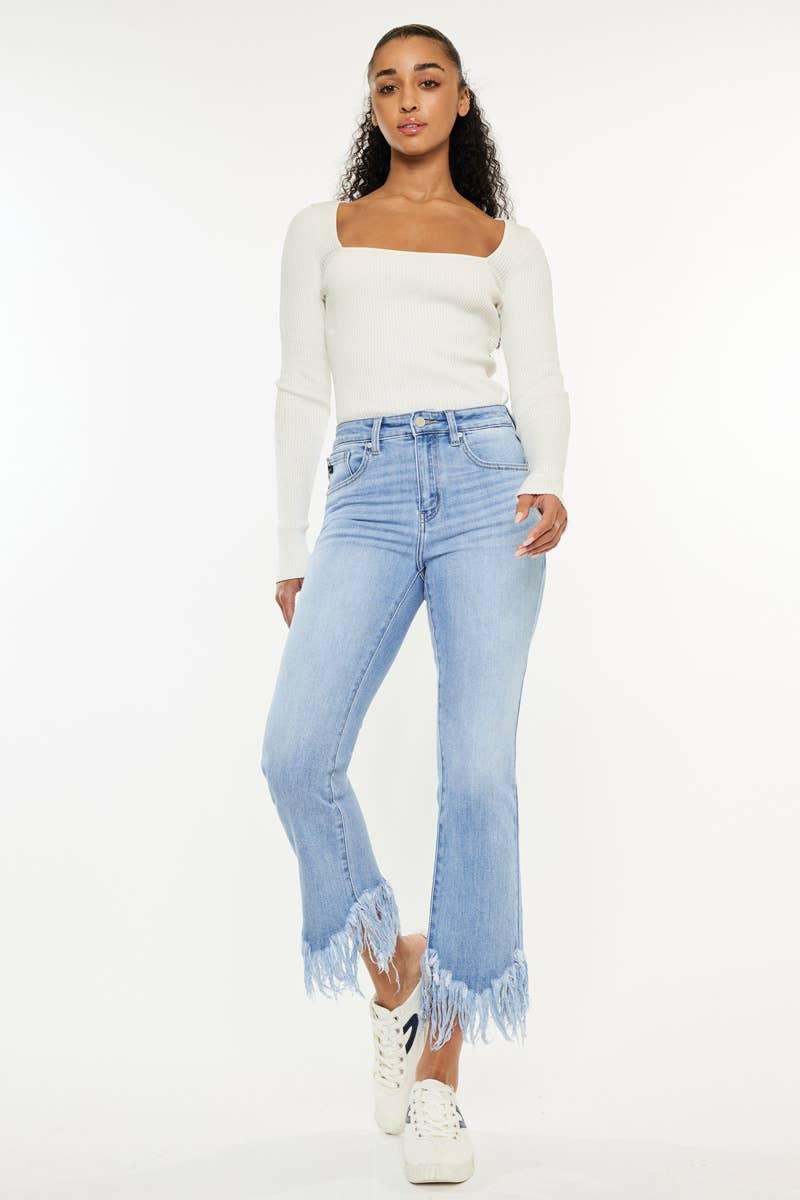 KanCan - High rise crop bootcut jeans