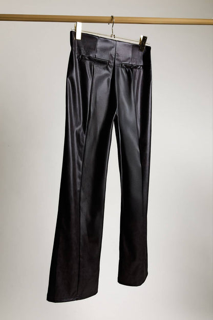 FADED FAUX LEATHER PANTS