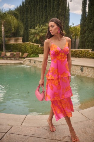 SugarLips Macy Ruffle Tiered Midi Dress