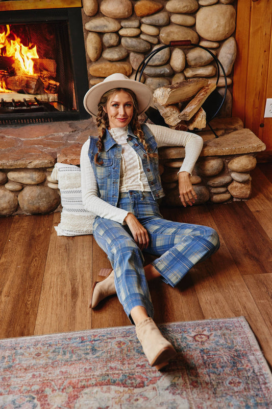 HW Vintage Look Plaid Straight