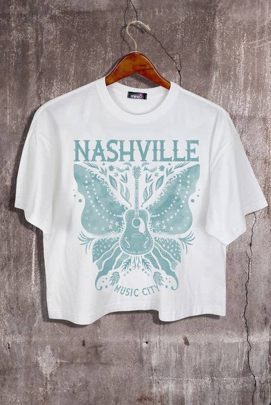 Nashville Music City Graphic Crop Tee