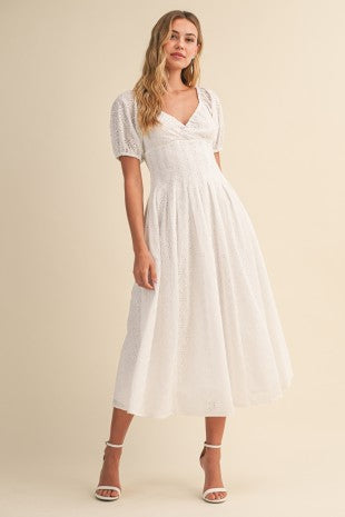 Klesis Short Sleeved Floral Midi Dress/ Fully lined