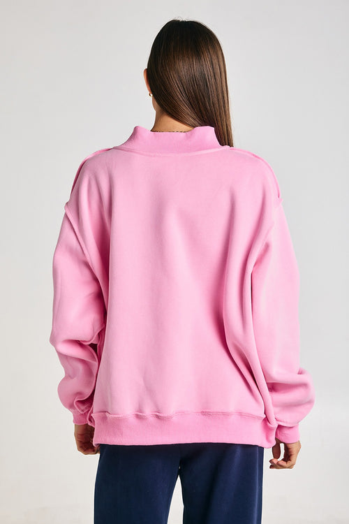 **PRE-ORDER** Wwjd Embroidered Mock-neck Oversized Sweatshirt