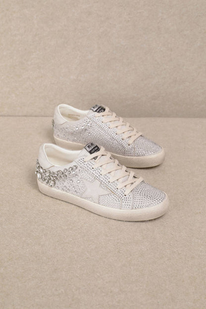 GOLDIE RHINESTONE EMBELLISHED STAR PATCH SNEAKERS