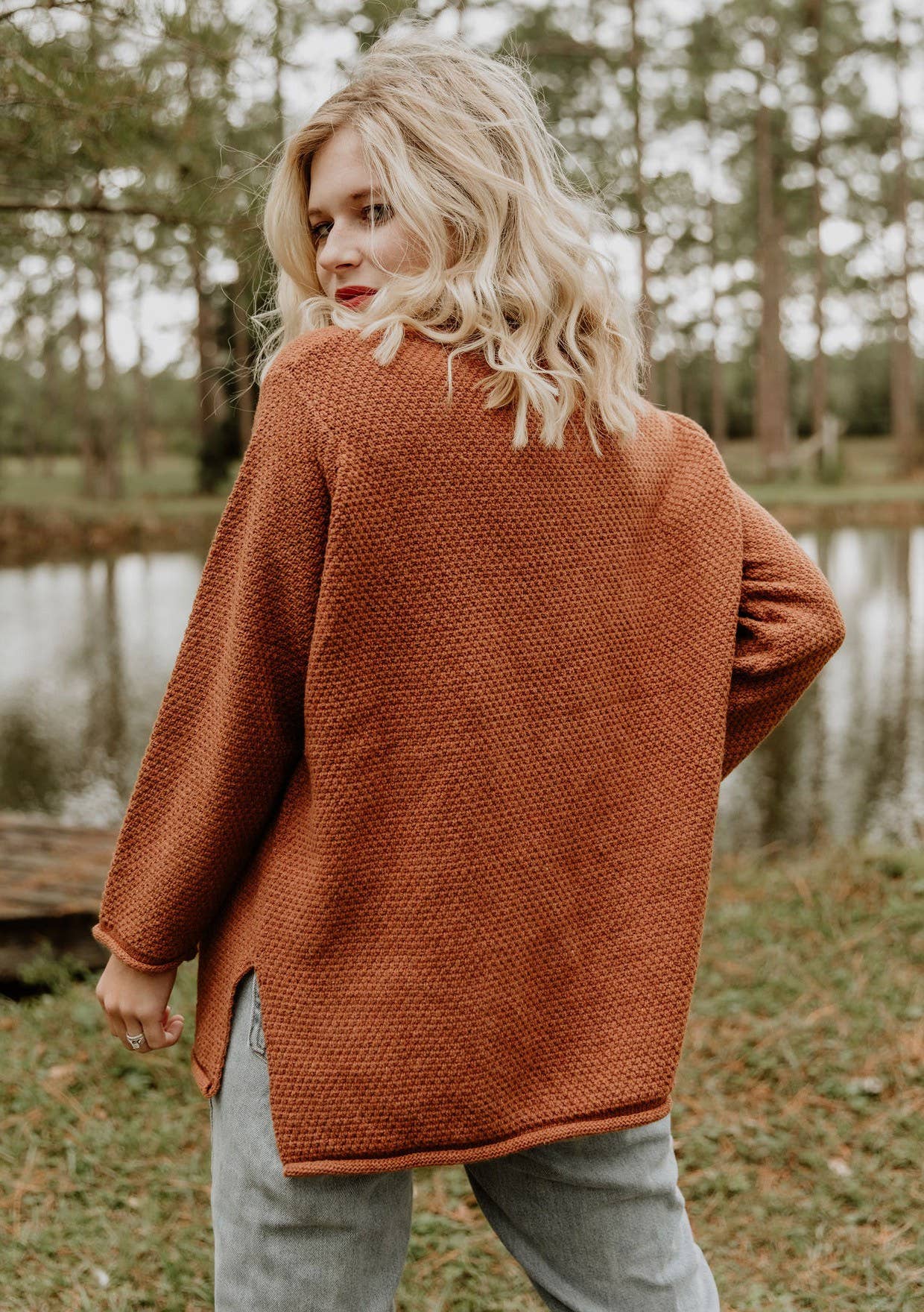 Roll Neck Texture Sweater