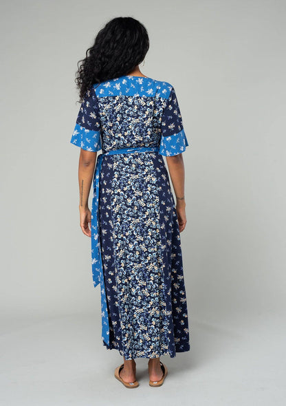 Floral Short Sleeve Wrap Maxi Dress