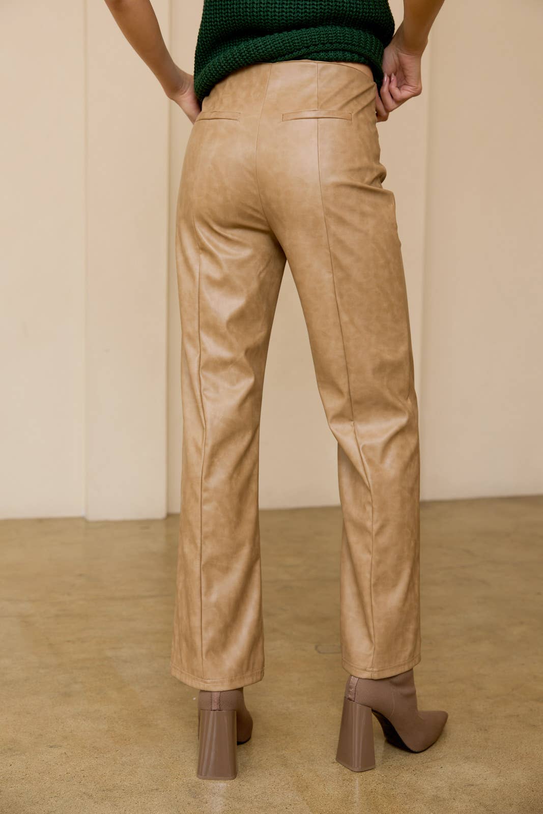 FADED FAUX LEATHER PANTS