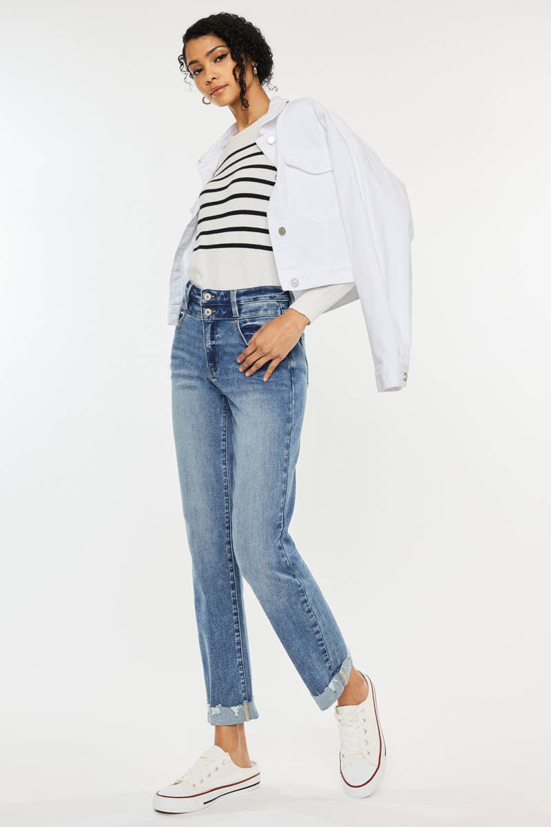 Kancan - high rise slim straight jeans
