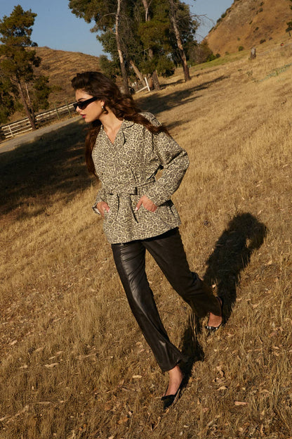 FADED FAUX LEATHER PANTS