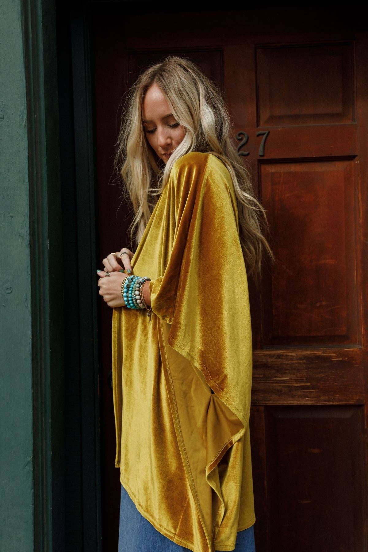 Savoy Velvet Kimono - Marigold