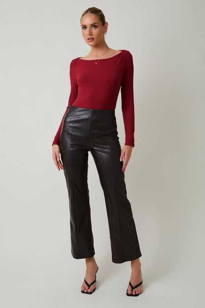 FADED FAUX LEATHER PANTS