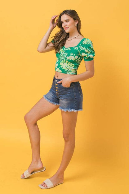 A jacquard sweater knit top