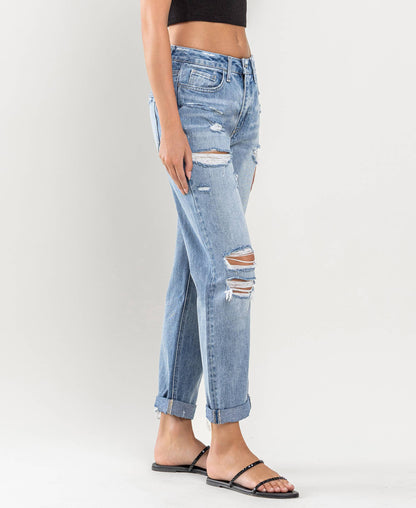 Flying Monkey - HIGH RISE CUFFED BOYFRIEND JEANS