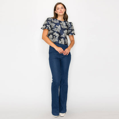 Toile Jacquard pattern top - LWT1800