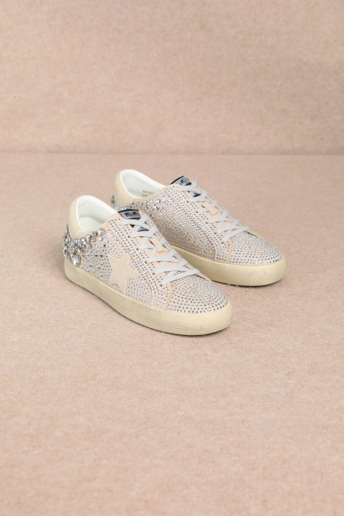 GOLDIE RHINESTONE EMBELLISHED STAR PATCH SNEAKERS