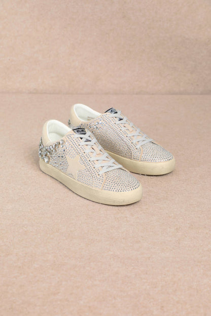 GOLDIE RHINESTONE EMBELLISHED STAR PATCH SNEAKERS