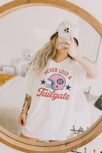 [G2111X-OTS]  NEVER LOST A TAILGATE OVERSIZED TEE