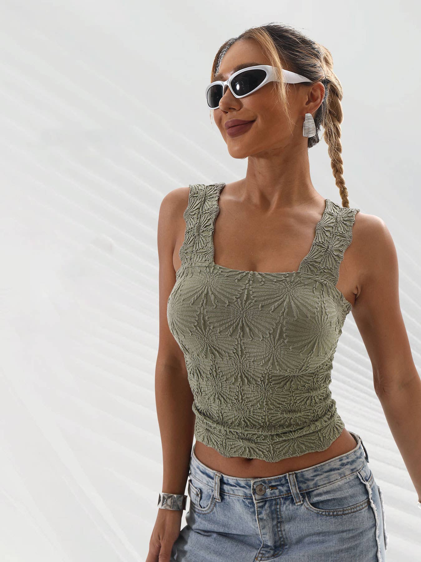 Jacquard Knit Tank Top