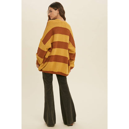 STRIPED OPEN CARDIGAN