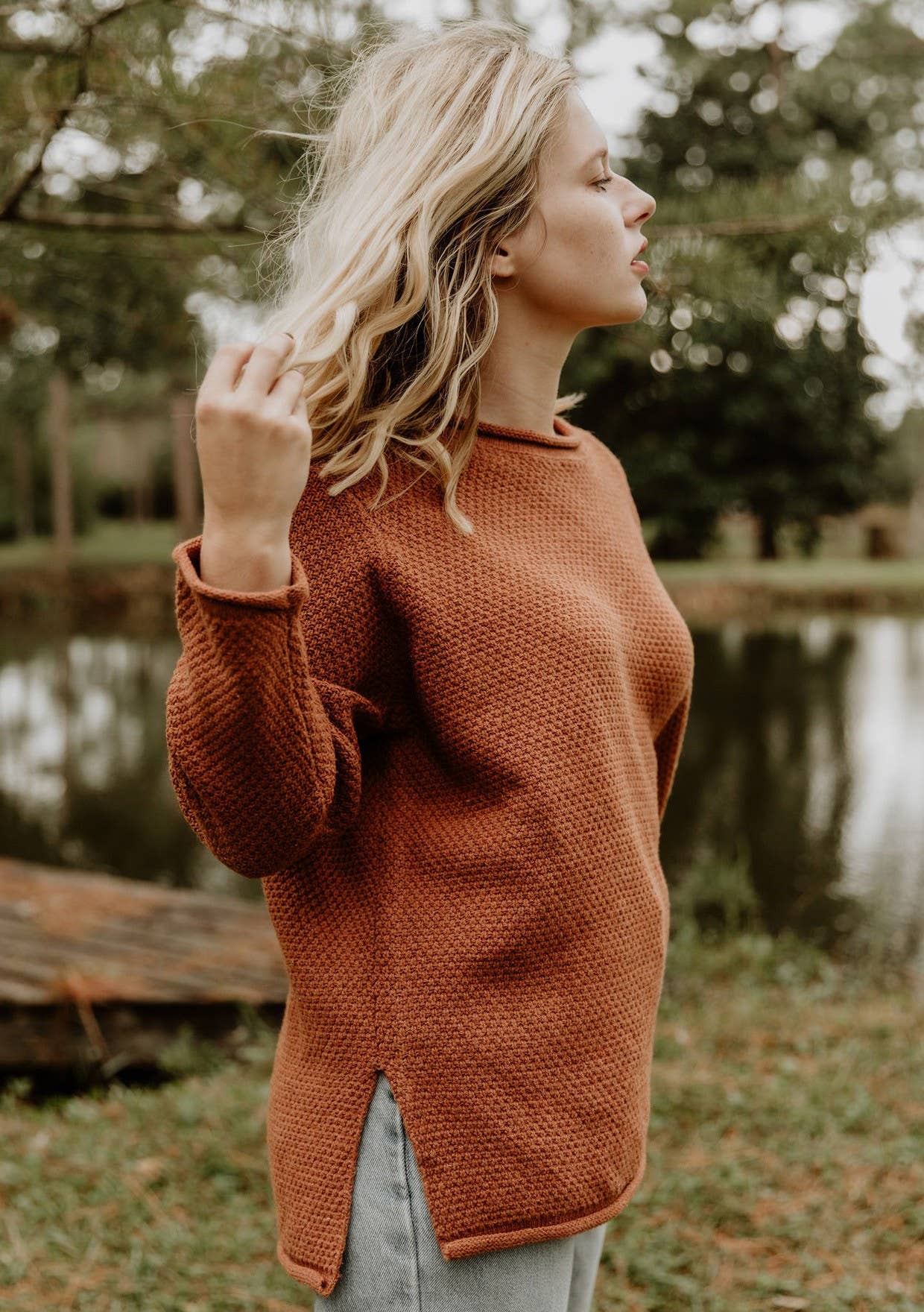 Roll Neck Texture Sweater