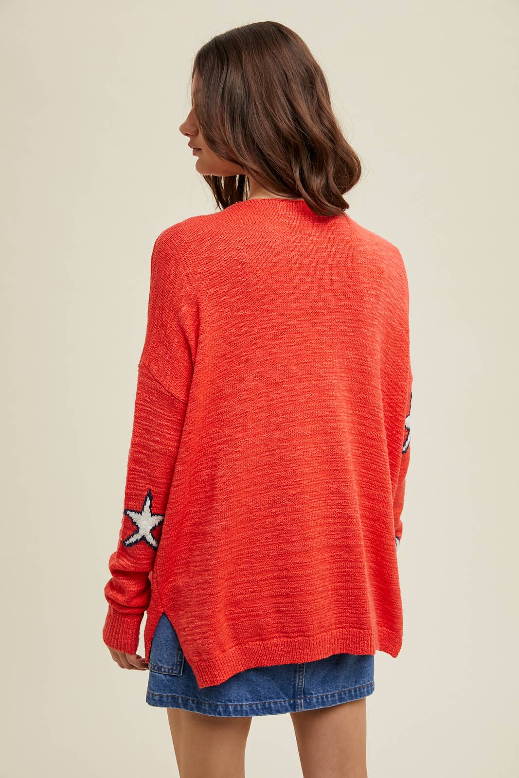 STAR PATTERN LIGHTWEIGHT SWEATER / WL24-9293