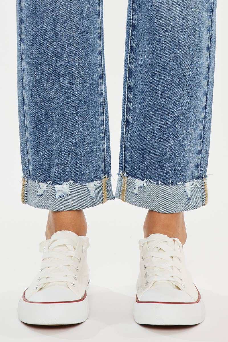 Kancan - high rise slim straight jeans