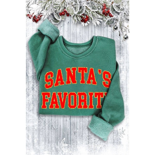 SANTA'S FAVORITE GLITTER MINERAL SWEATSHIRTS