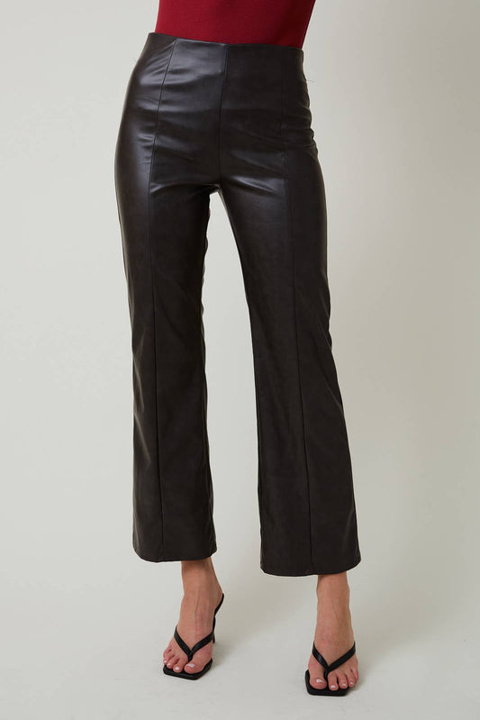 FADED FAUX LEATHER PANTS