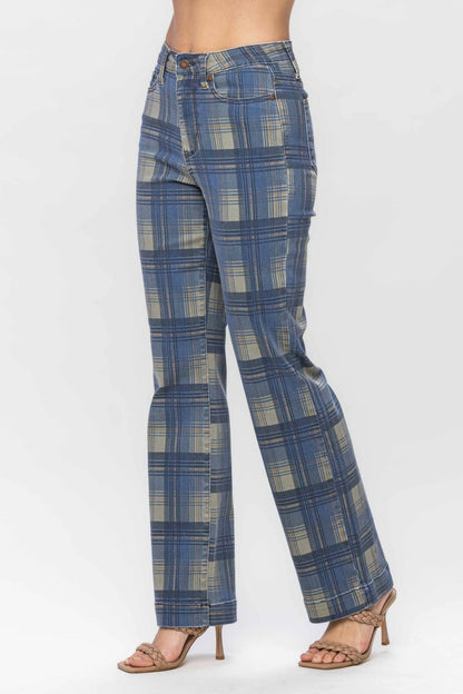 HW Vintage Look Plaid Straight