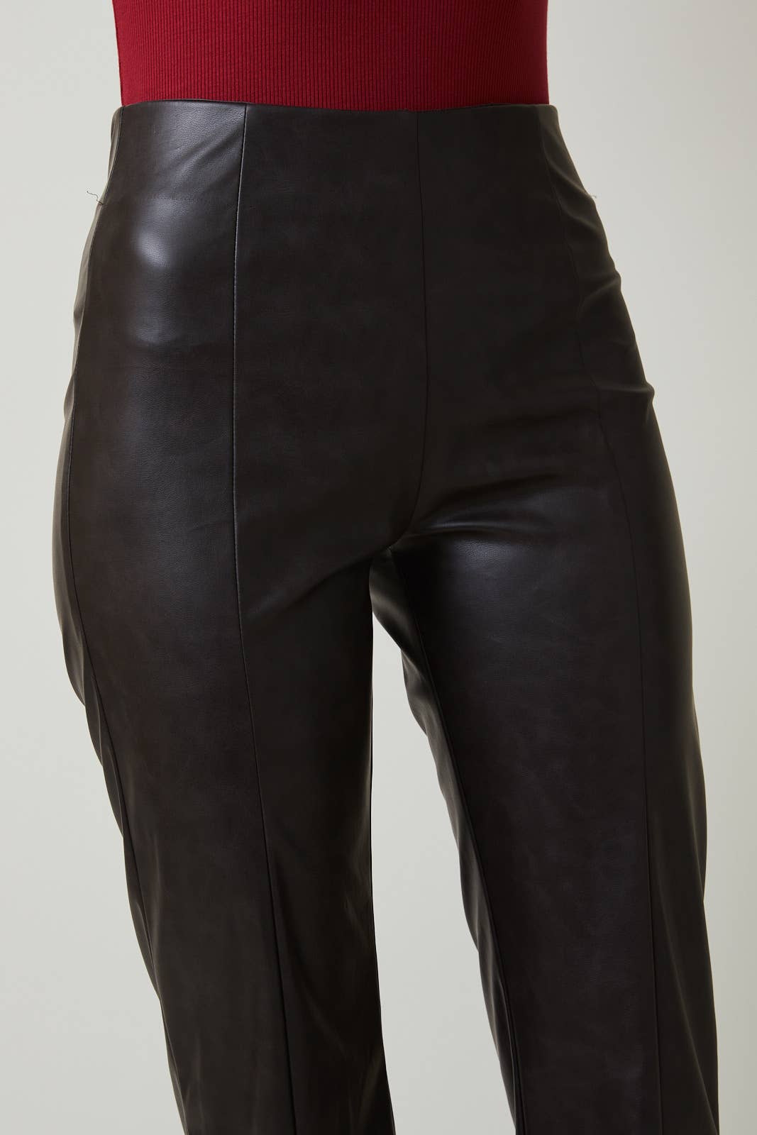 FADED FAUX LEATHER PANTS