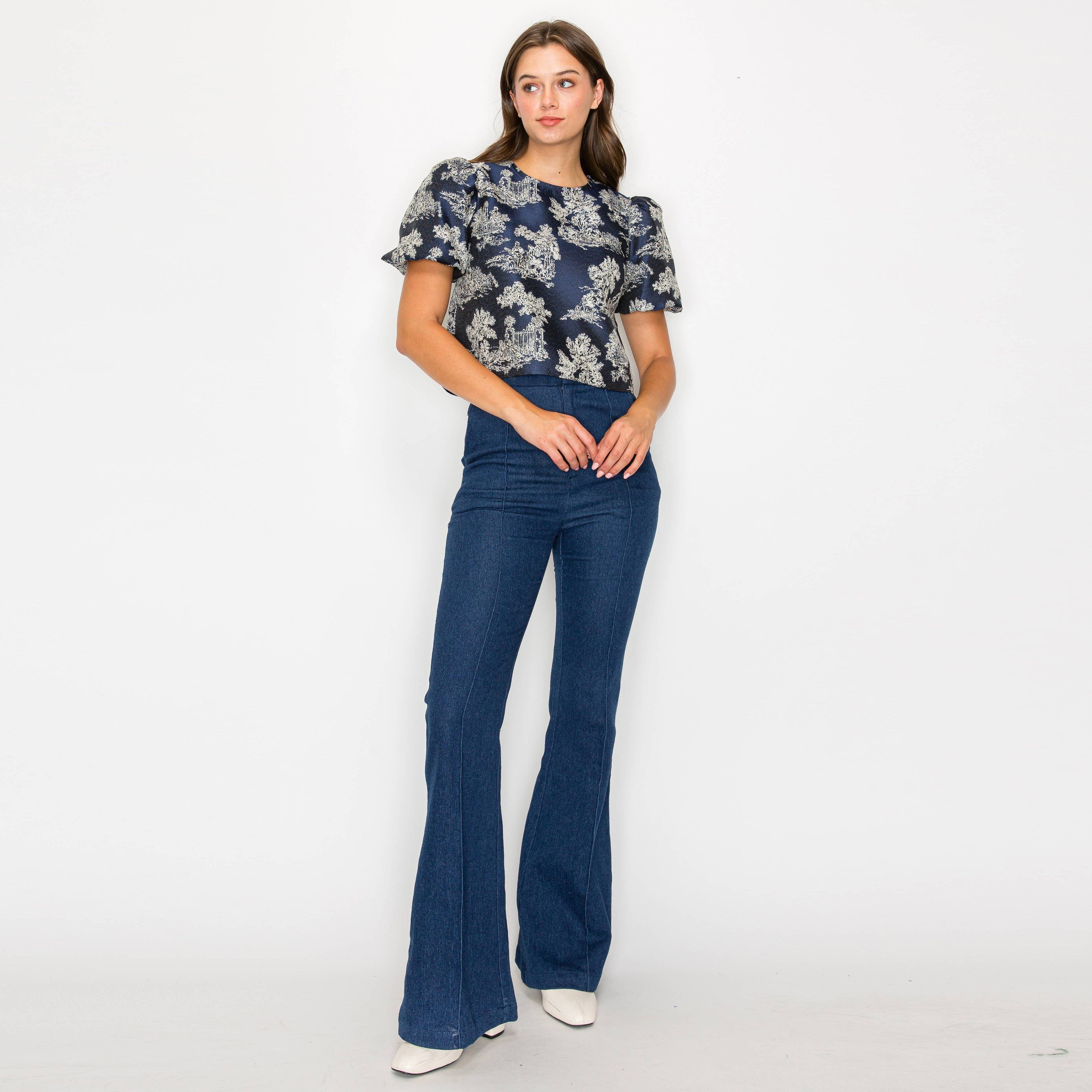 Toile Jacquard pattern top - LWT1800