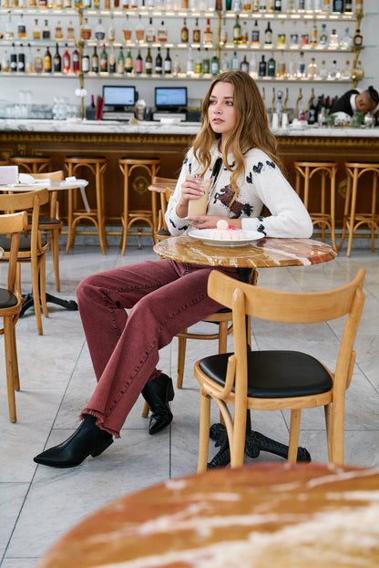 Artemis Vintage- Tummy Control Burgundy High Rise Flare Jeans