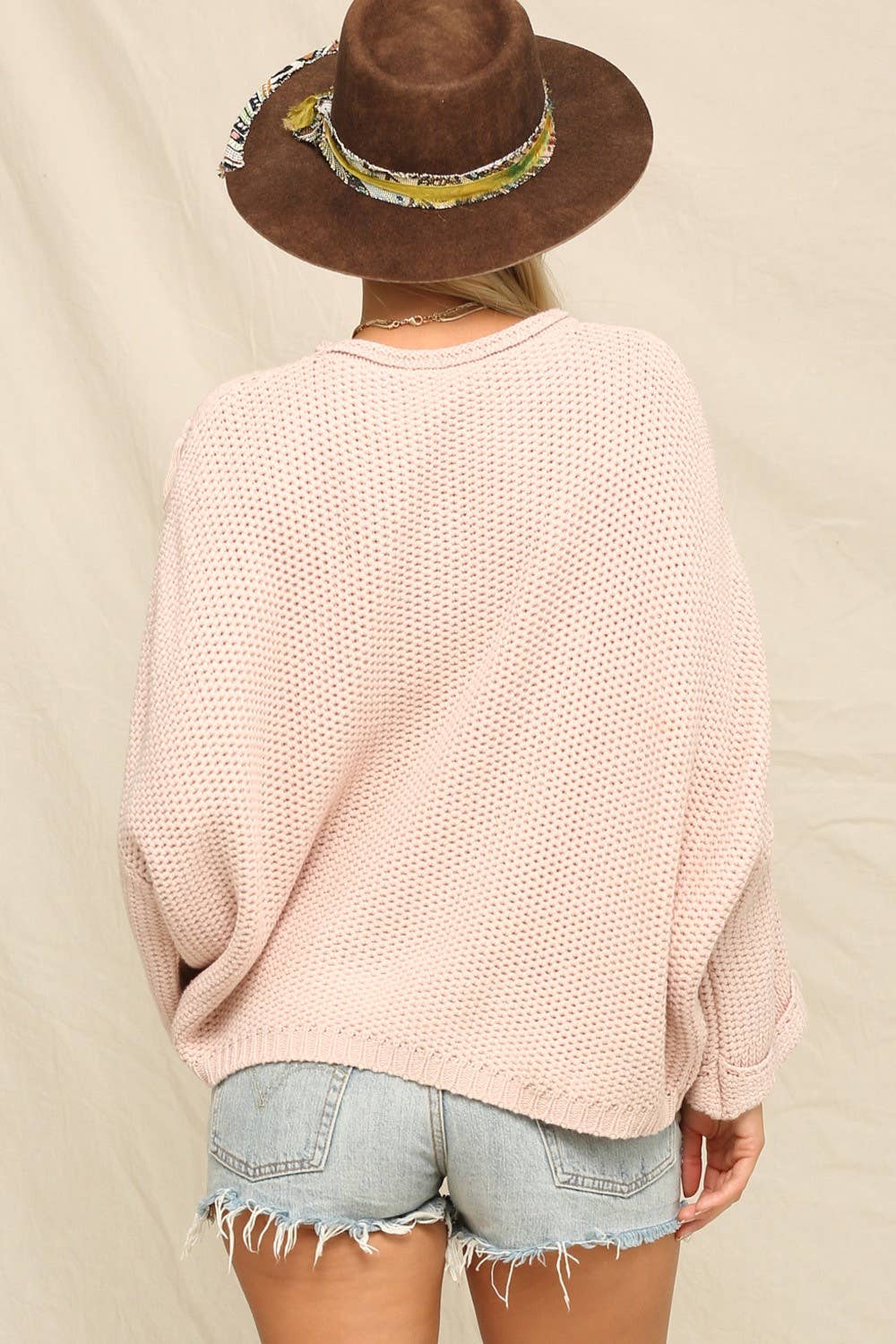 Oversized soft Knit Pullover Sweater with fringe