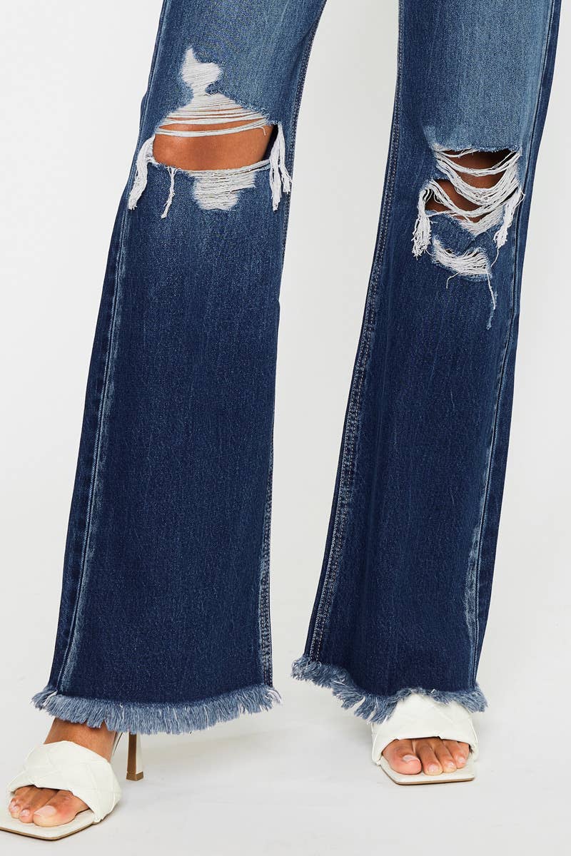 KanCan - 90s Ultra High Rise Fray Hem Flare