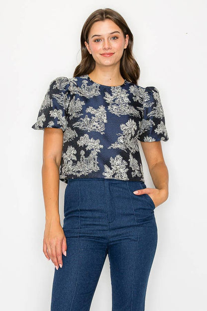 Toile Jacquard pattern top - LWT1800