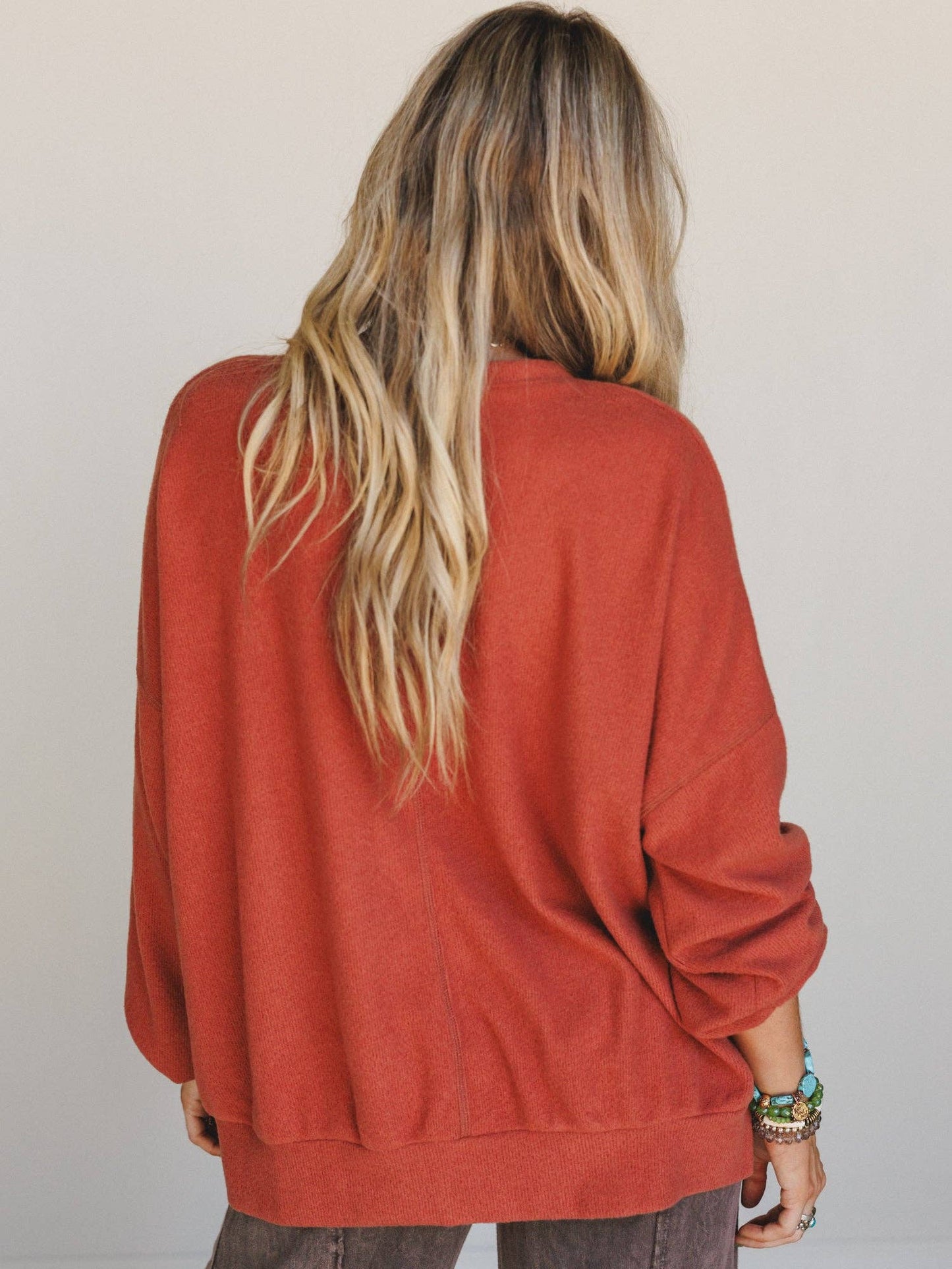 Brayden Oversized Pullover - Rust