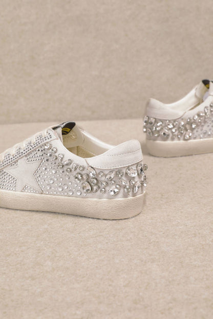 GOLDIE RHINESTONE EMBELLISHED STAR PATCH SNEAKERS