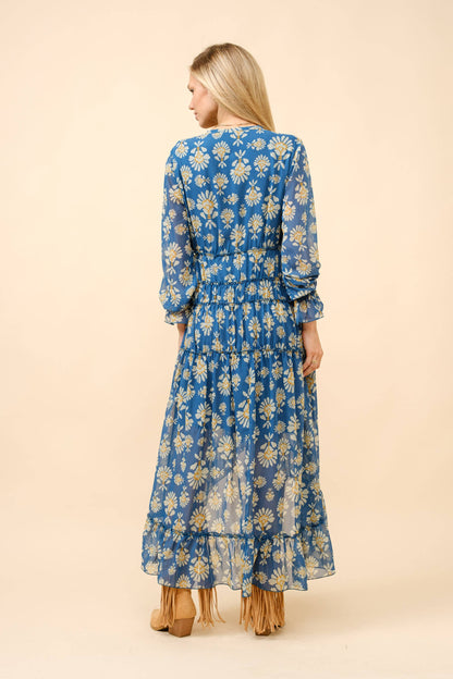 Chiffon Tiered High Low Maxi Dress