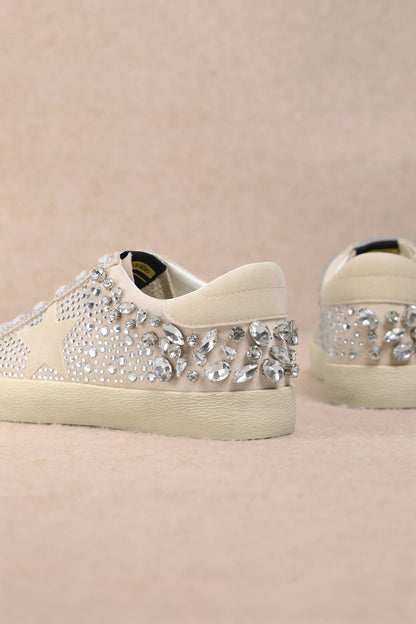 GOLDIE RHINESTONE EMBELLISHED STAR PATCH SNEAKERS